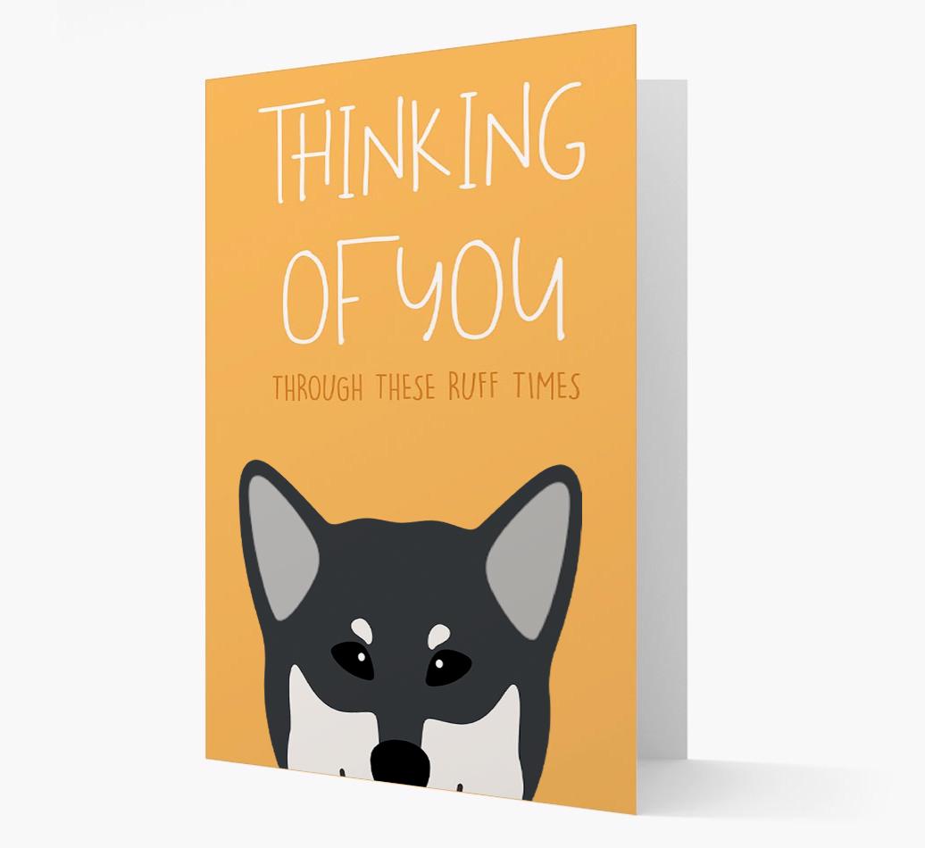 'Thinking of You Through These Ruff Times' Card with {breedFullName} Icon