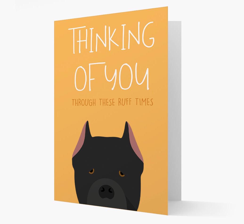 'Thinking of You Through These Ruff Times' Card with {breedFullName} Icon