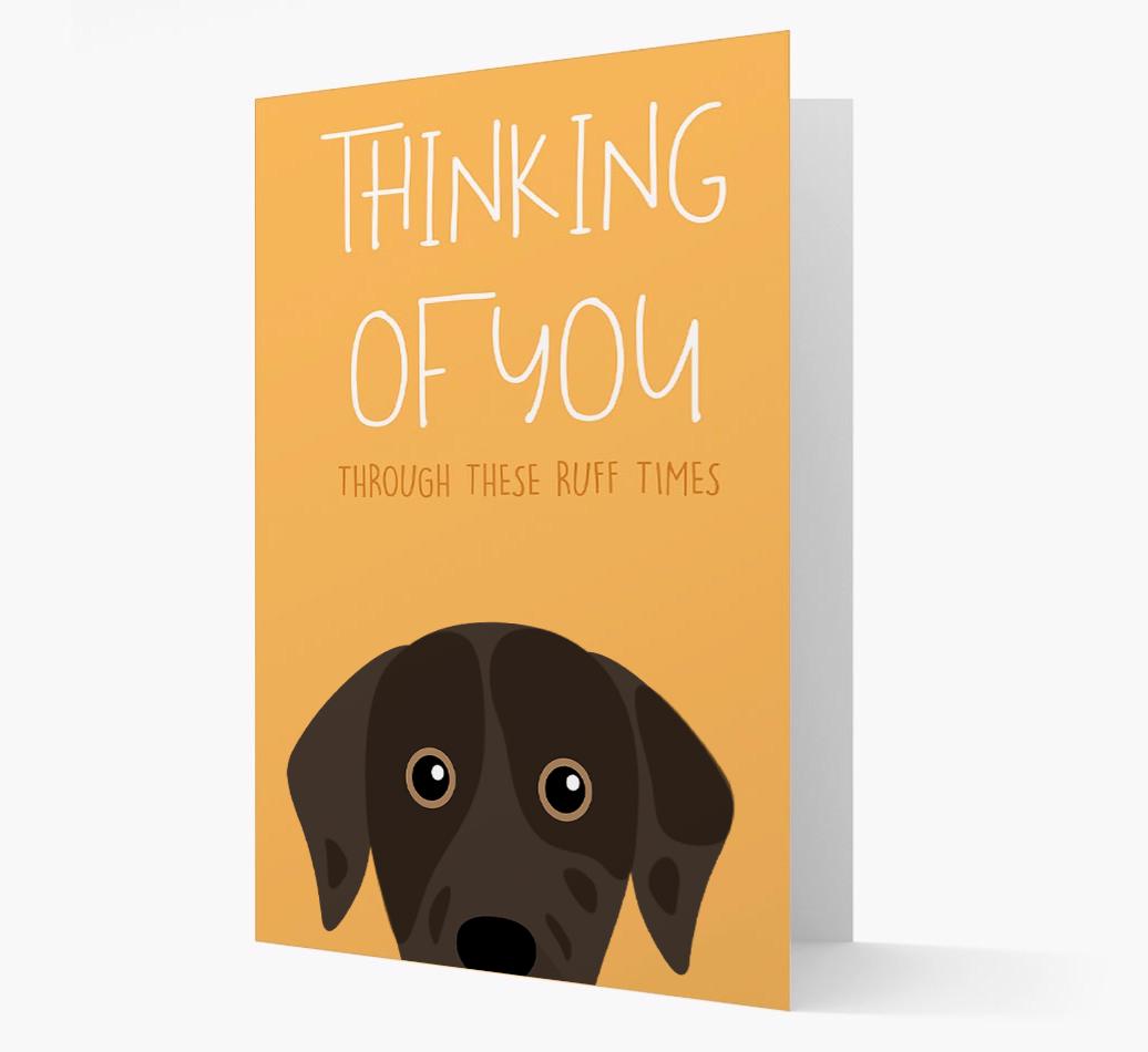 'Thinking of You Through These Ruff Times' Card with {breedFullName} Icon