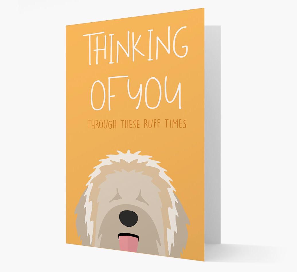 'Thinking of You Through These Ruff Times' Card with {breedFullName} Icon