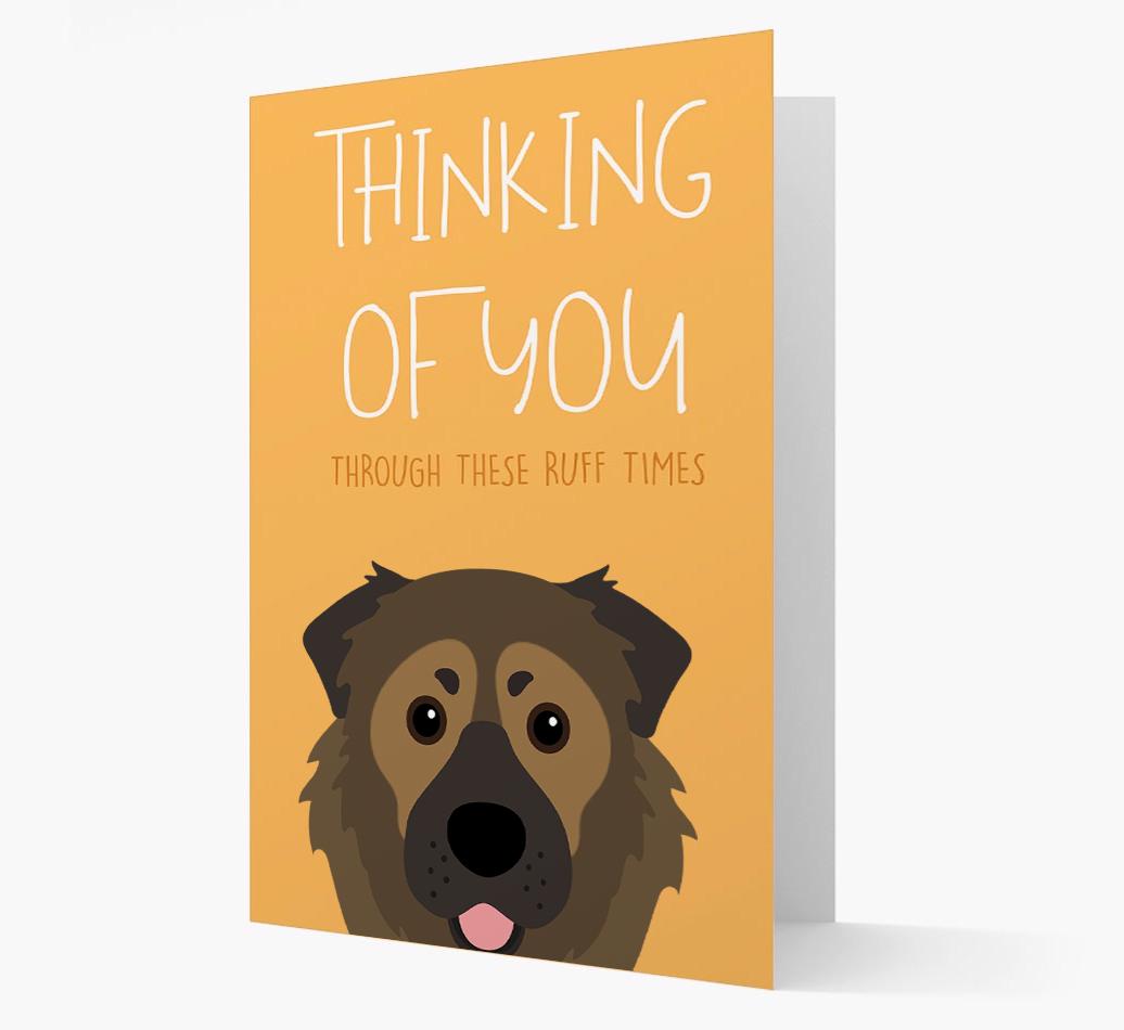'Thinking of You Through These Ruff Times' Card with {breedFullName} Icon