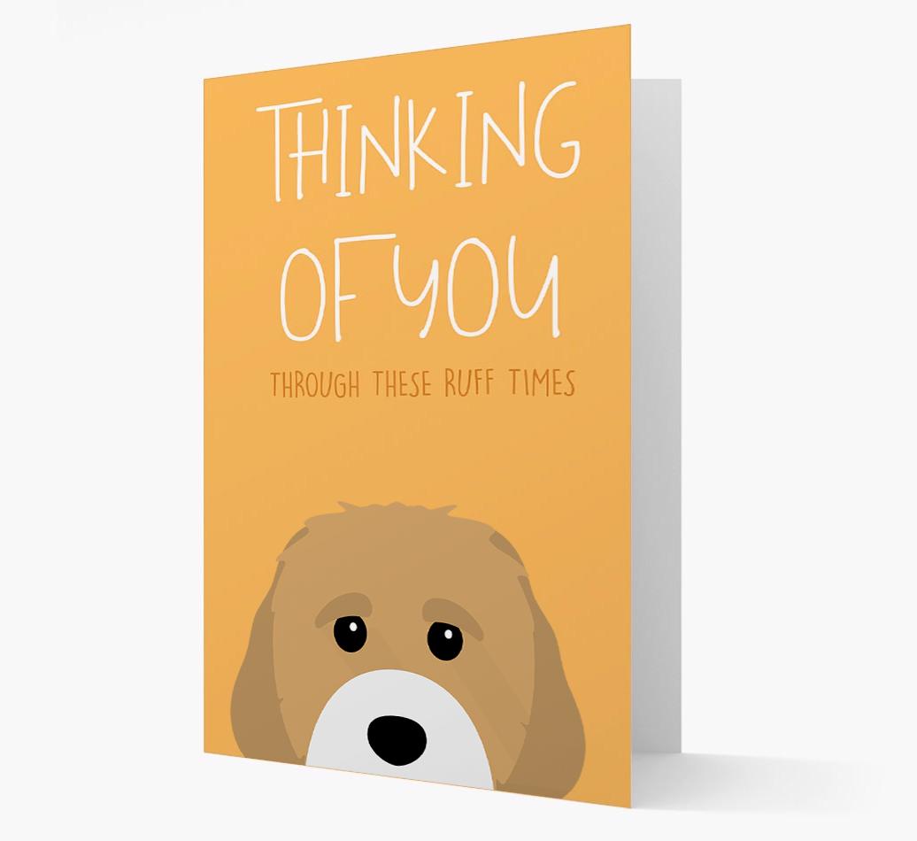 'Thinking of You Through These Ruff Times' Card with {breedFullName} Icon