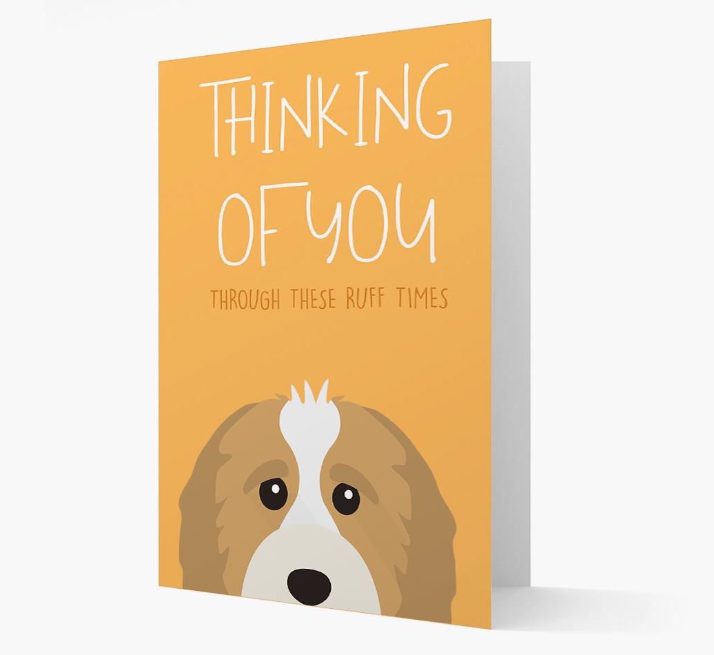 'Thinking of You Through These Ruff Times' Card with {breedFullName} Icon