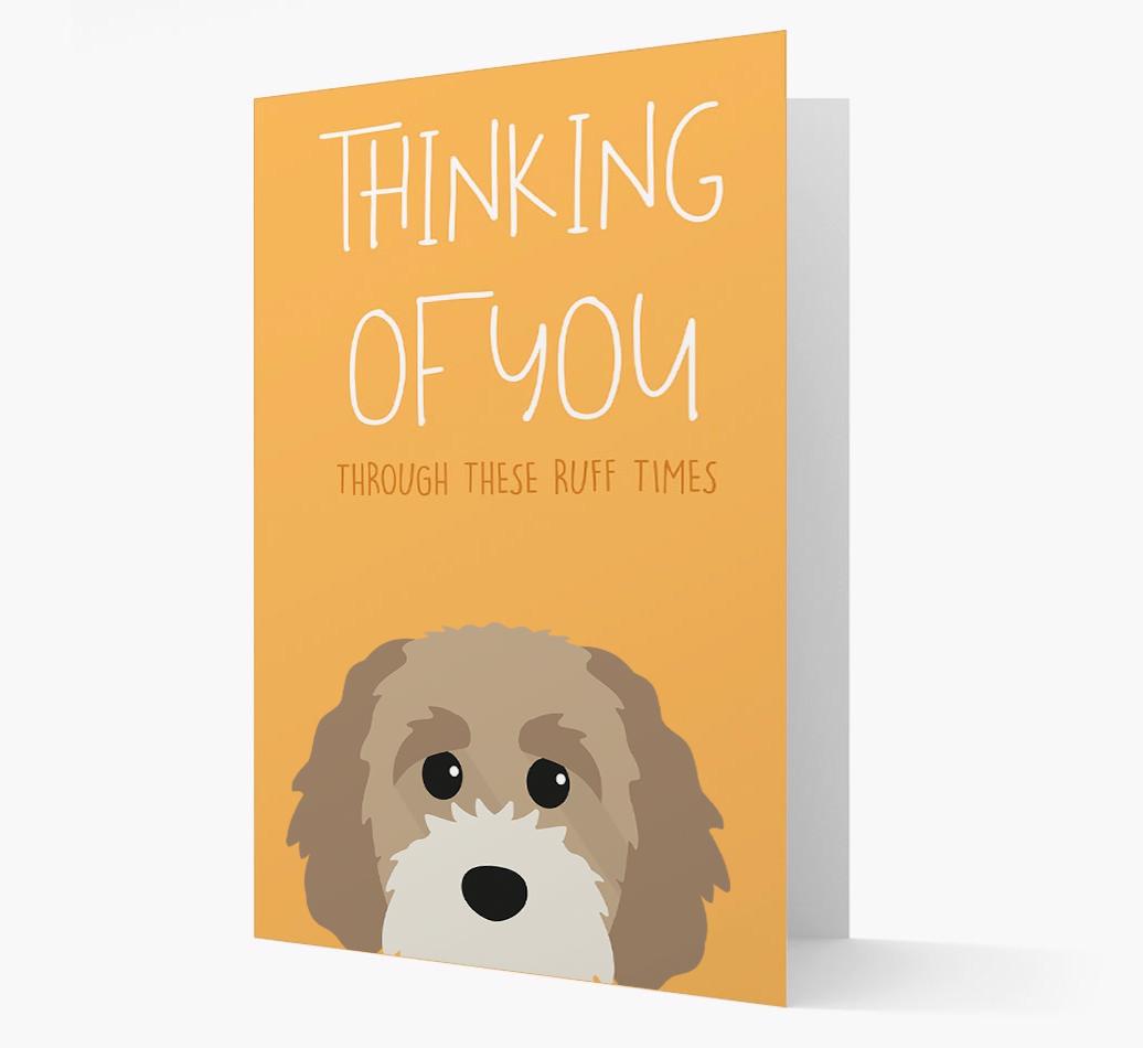 'Thinking of You Through These Ruff Times' Card with {breedFullName} Icon