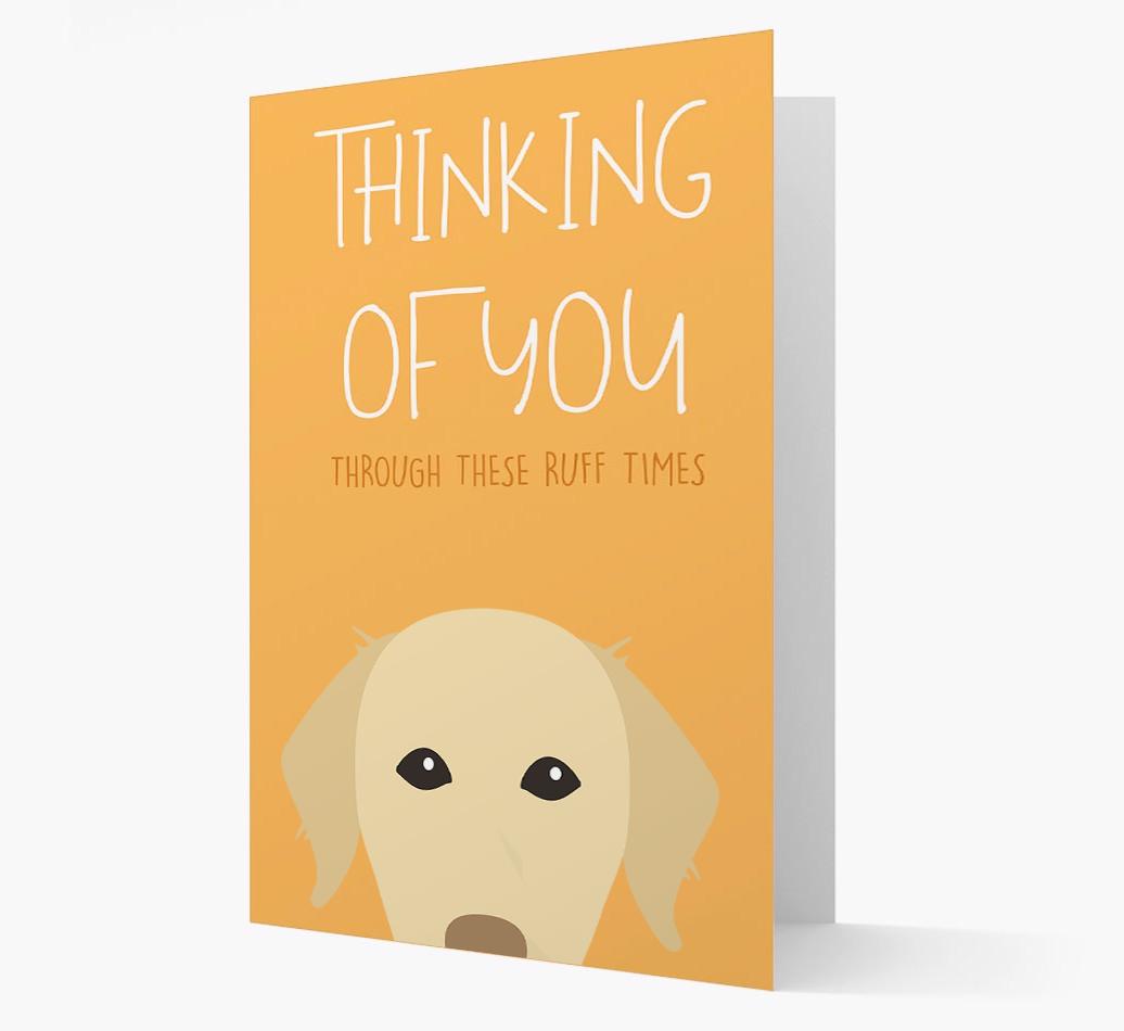 'Thinking of You Through These Ruff Times' Card with {breedFullName} Icon