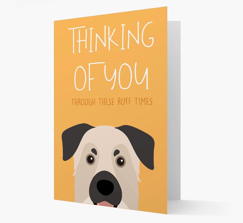 'Thinking of You Through These Ruff Times' Card with {breedFullName} Icon