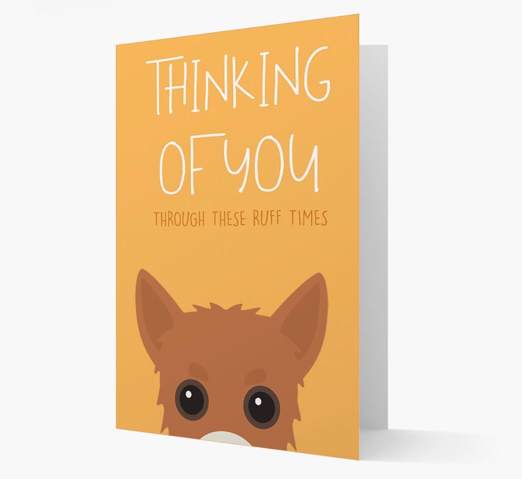 'Thinking of You Through These Ruff Times' Card with {breedFullName} Icon