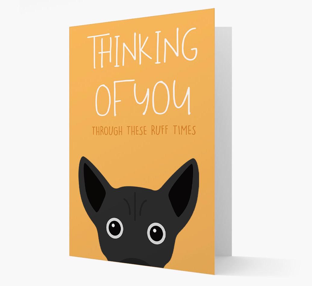 'Thinking of You Through These Ruff Times' Card with {breedFullName} Icon