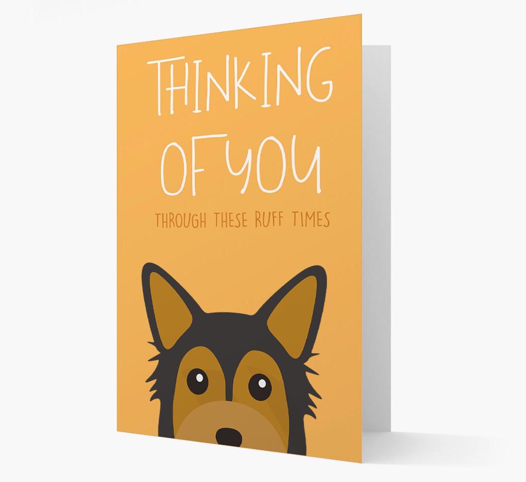 'Thinking of You Through These Ruff Times' Card with {breedFullName} Icon