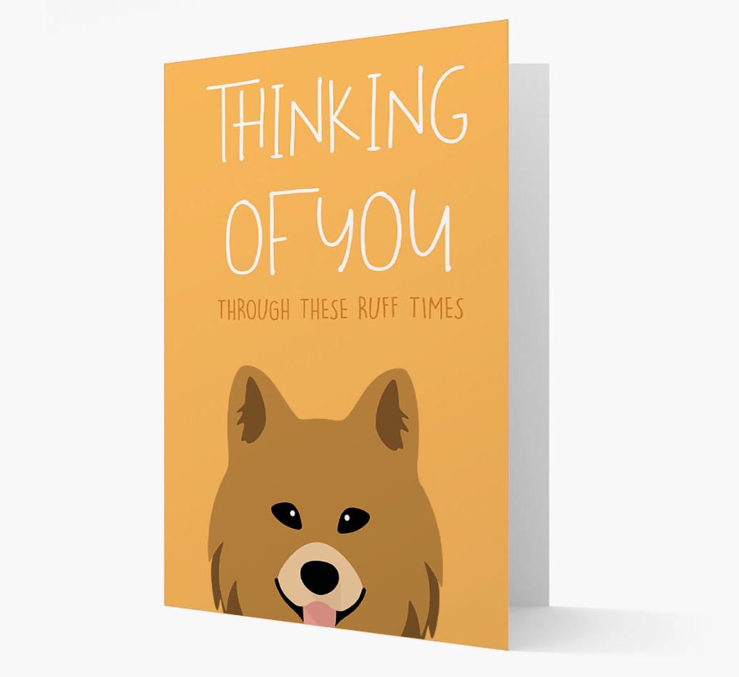 'Thinking of You Through These Ruff Times' Card with {breedFullName} Icon
