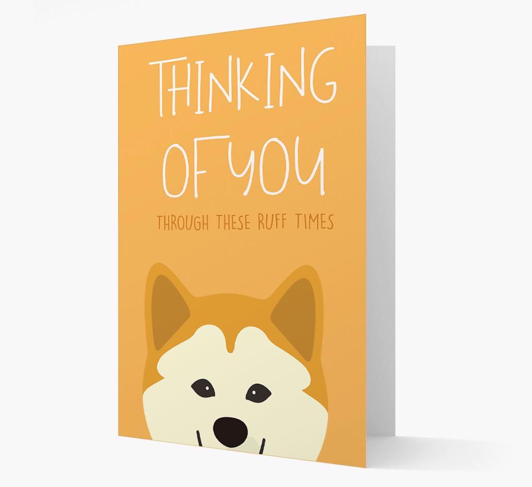 'Thinking of You Through These Ruff Times' Card with {breedFullName} Icon