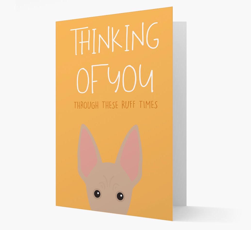 'Thinking of You Through These Ruff Times' Card with {breedFullName} Icon