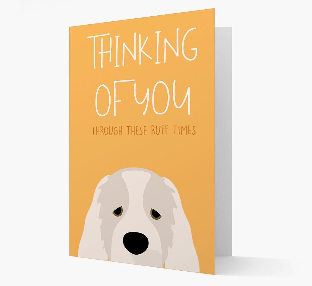 'Thinking of You Through These Ruff Times' Card with {breedFullName} Icon