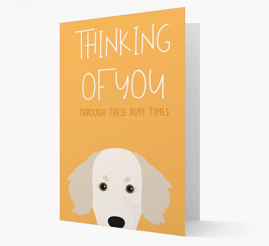 'Thinking of You Through These Ruff Times' Card with {breedFullName} Icon