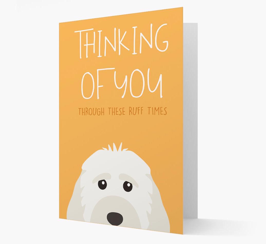 'Thinking of You Through These Ruff Times' Card with {breedFullName} Icon