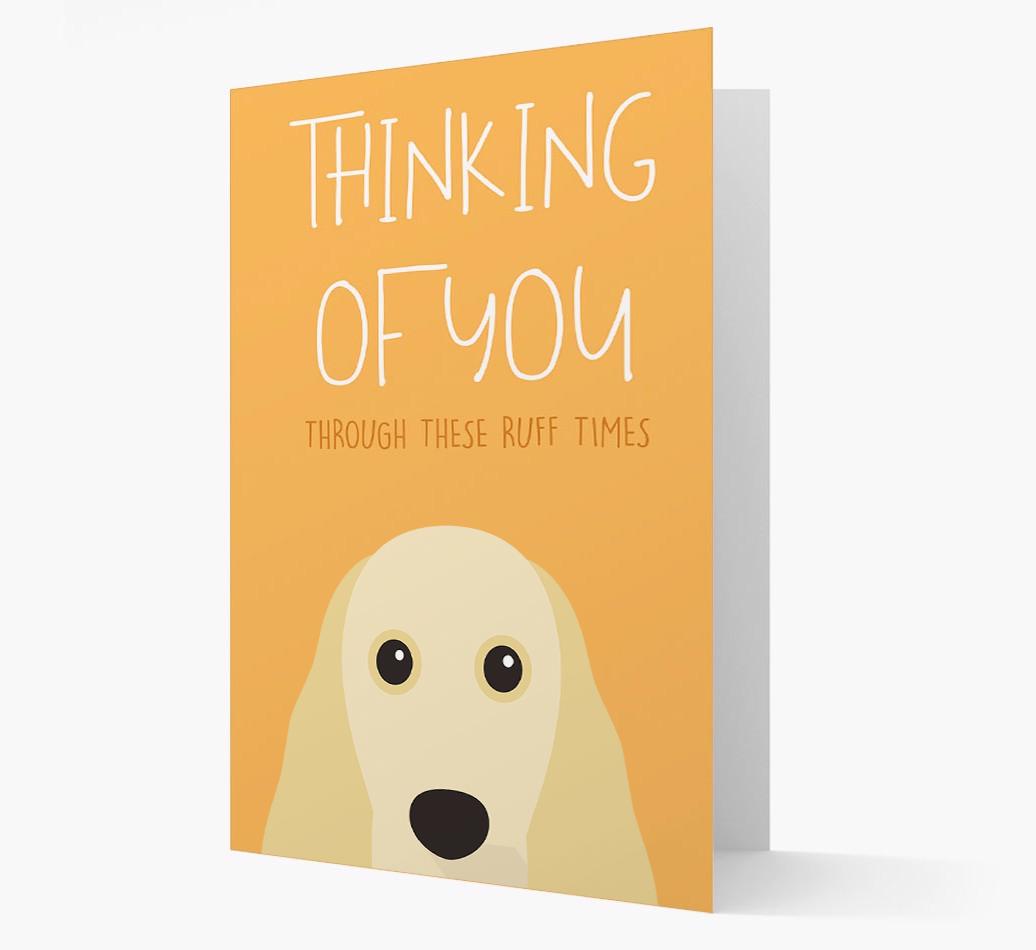 'Thinking of You Through These Ruff Times' Card with {breedFullName} Icon