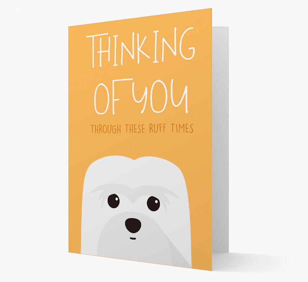 'Thinking of You Through These Ruff Times' Card with {breedFullName} Icon