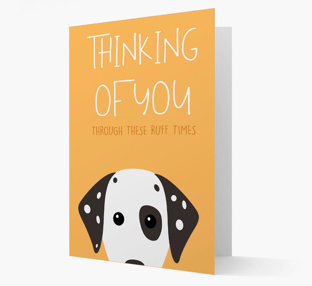 'Thinking of You Through These Ruff Times' Card with {breedFullName} Icon