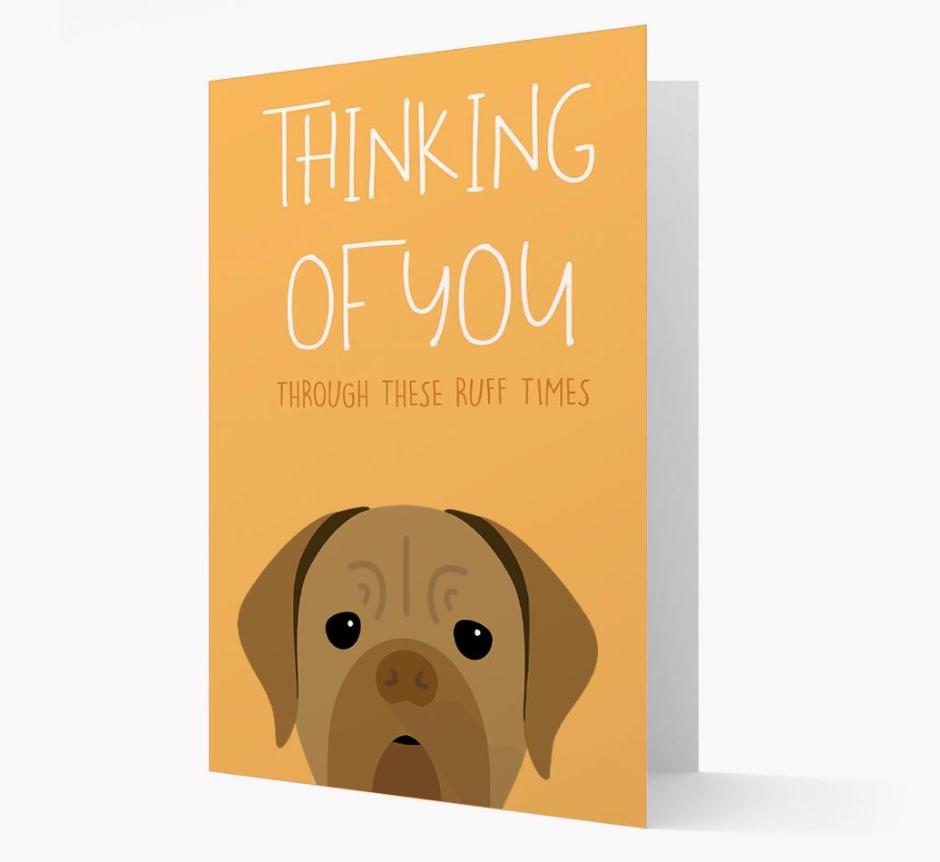 'Thinking of You Through These Ruff Times' Card with {breedFullName} Icon