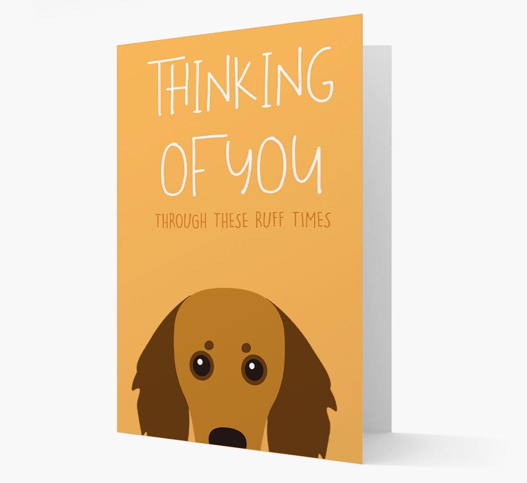 'Thinking of You Through These Ruff Times' Card with {breedFullName} Icon
