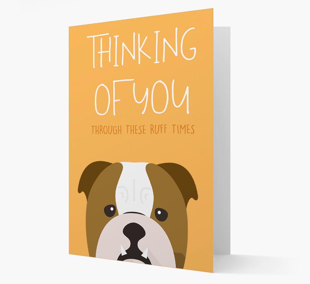 'Thinking of You Through These Ruff Times' Card with {breedFullName} Icon