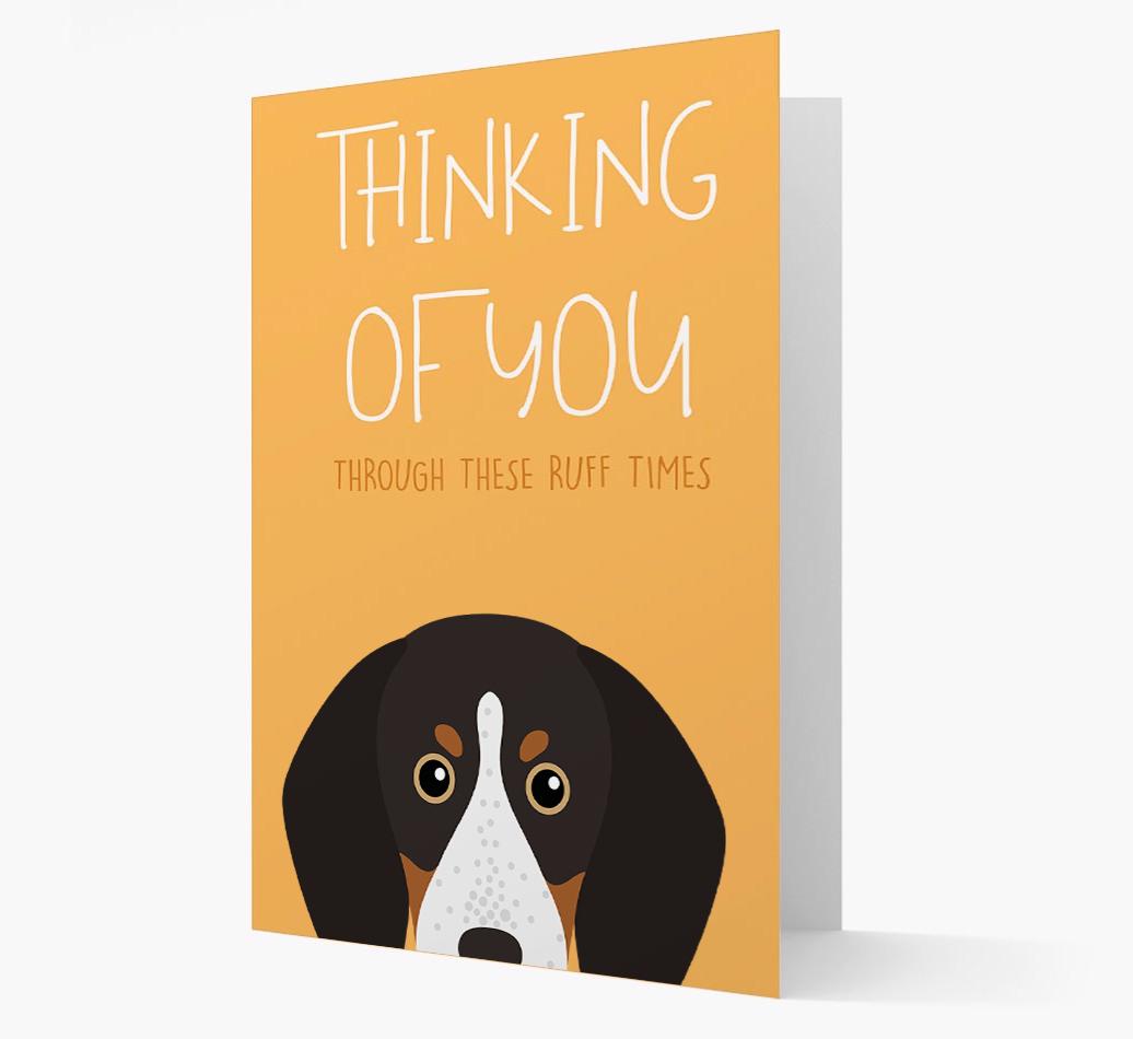 'Thinking of You Through These Ruff Times' Card with {breedFullName} Icon