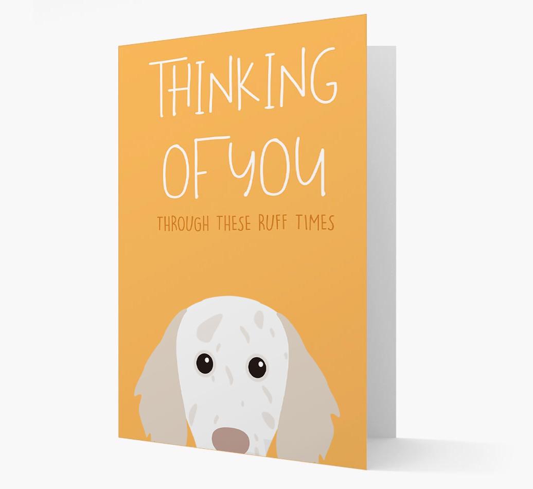 'Thinking of You Through These Ruff Times' Card with {breedFullName} Icon