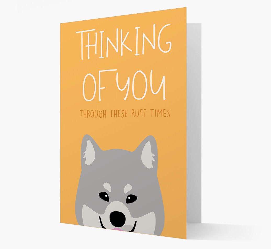 'Thinking of You Through These Ruff Times' Card with {breedFullName} Icon