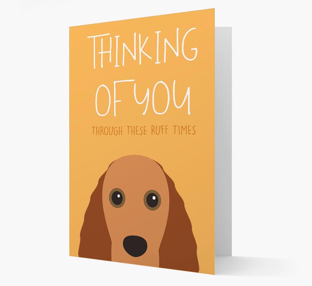 'Thinking of You Through These Ruff Times' Card with {breedFullName} Icon