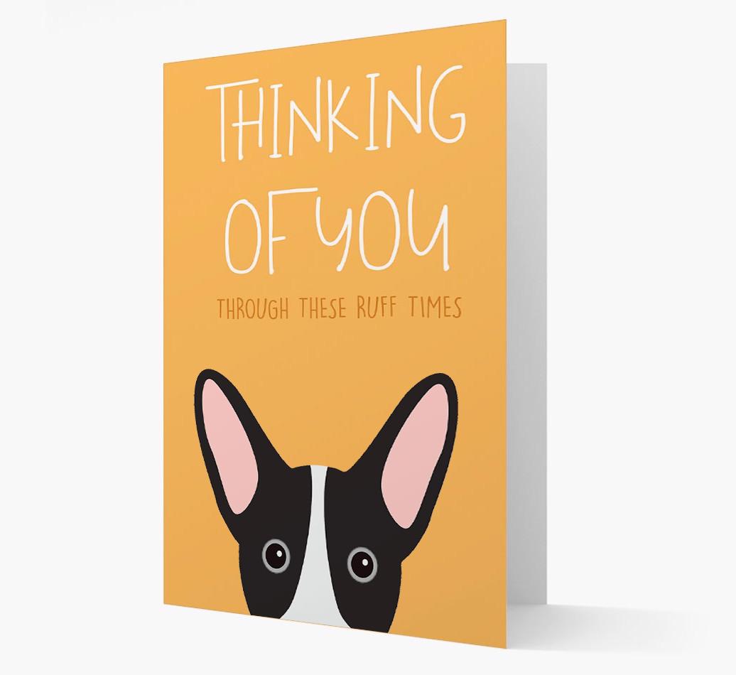 'Thinking of You Through These Ruff Times' Card with {breedFullName} Icon
