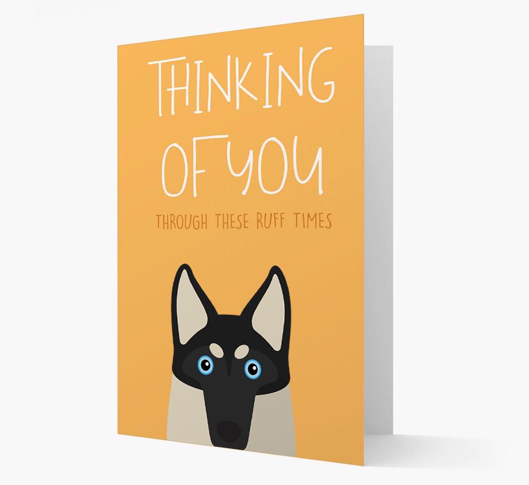 'Thinking of You Through These Ruff Times' Card with {breedFullName} Icon