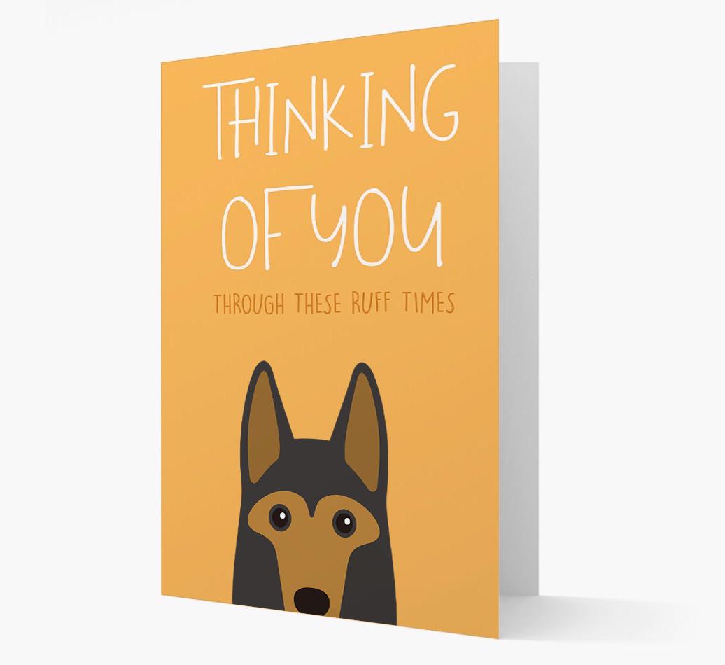 'Thinking of You Through These Ruff Times' Card with {breedFullName} Icon