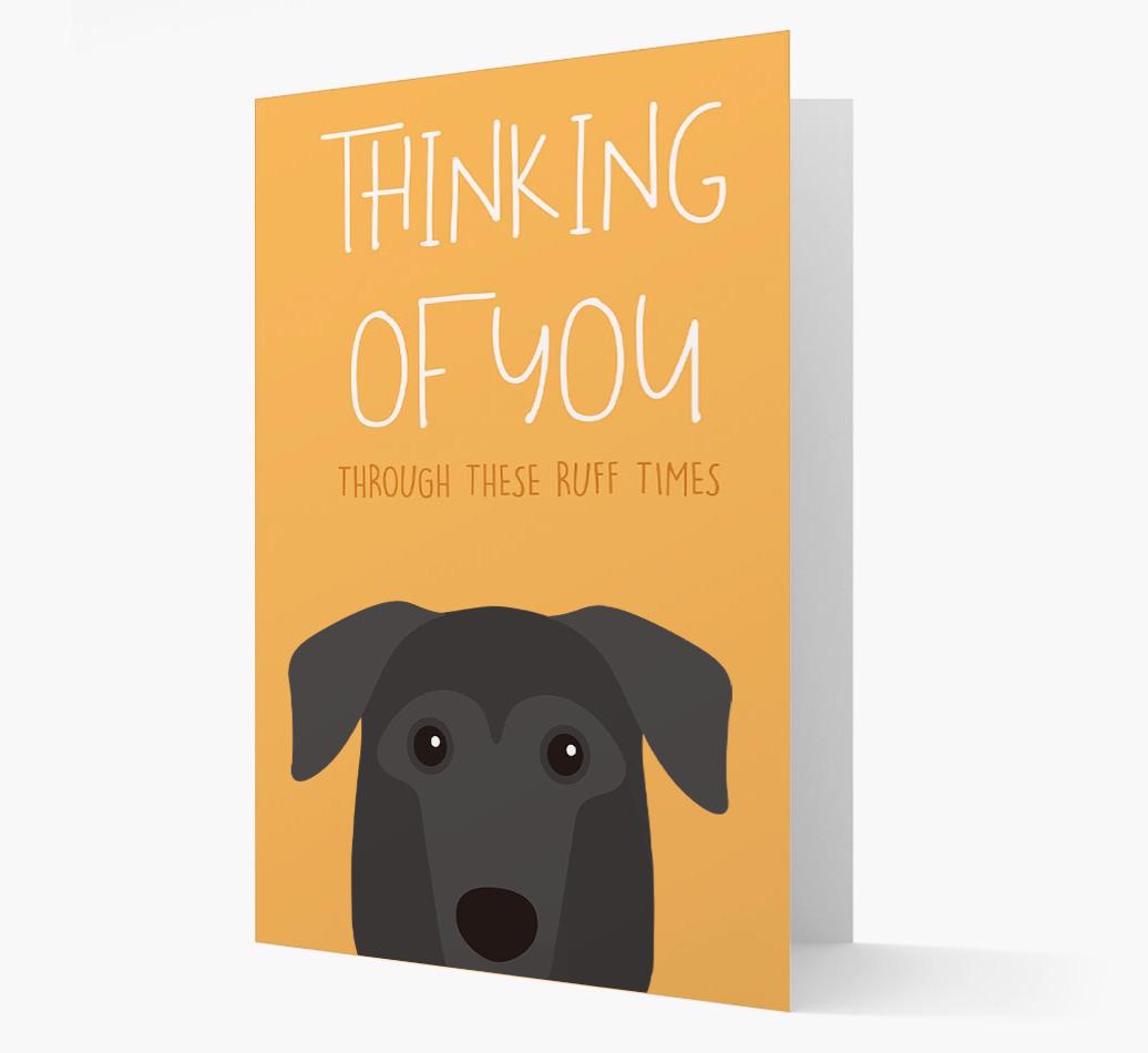 'Thinking of You Through These Ruff Times' Card with {breedFullName} Icon