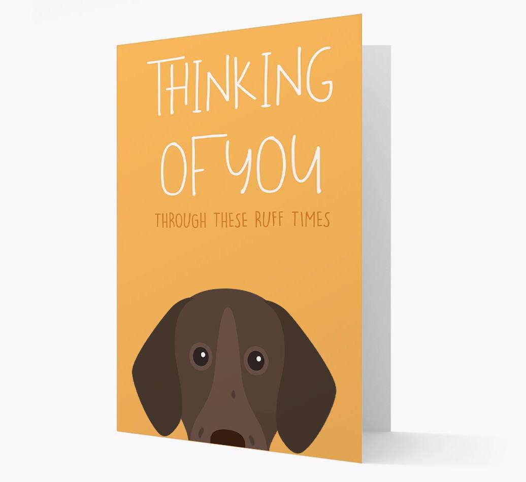 'Thinking of You Through These Ruff Times' Card with {breedFullName} Icon