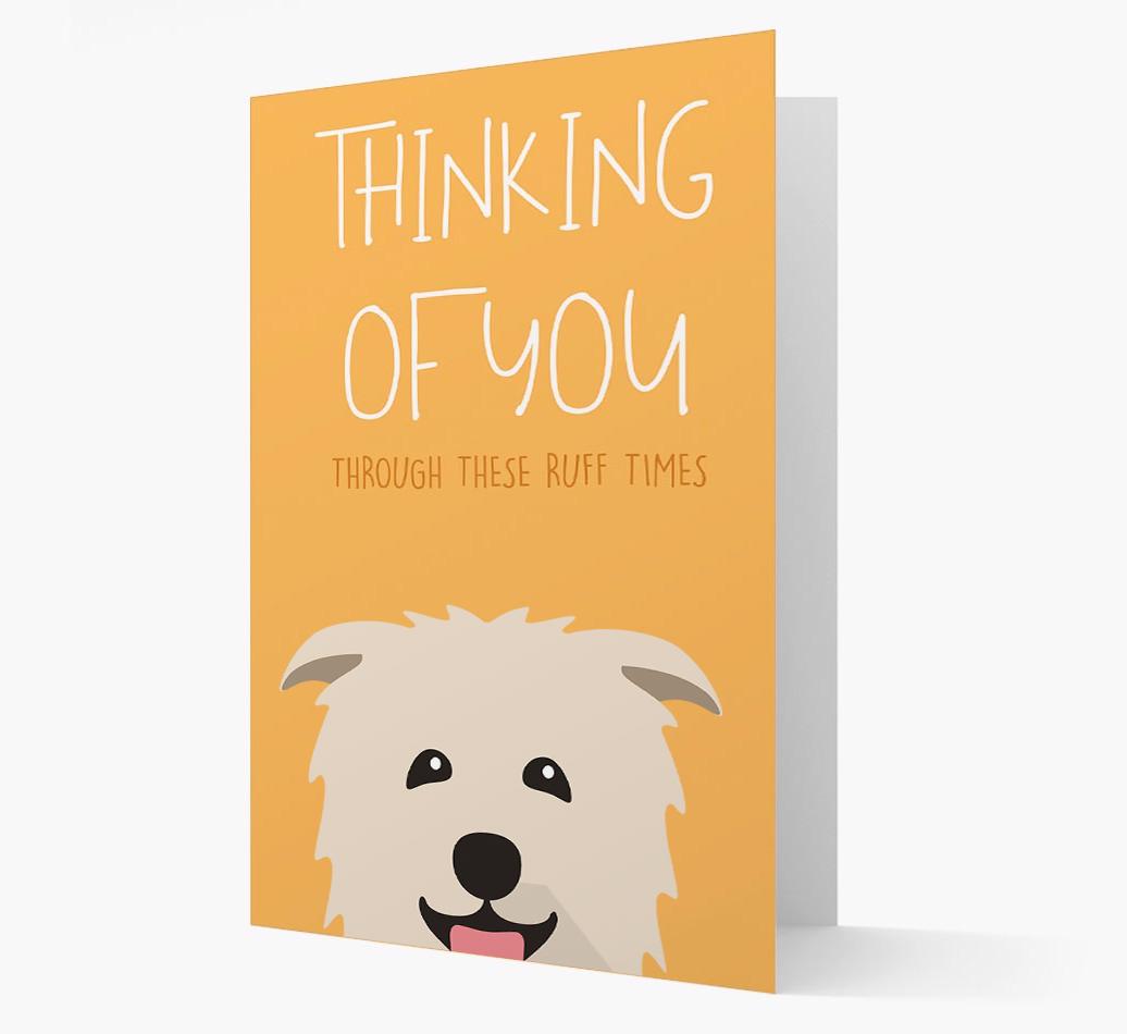 'Thinking of You Through These Ruff Times' Card with {breedFullName} Icon