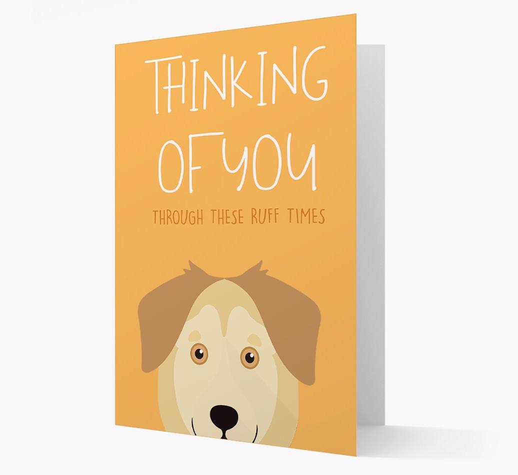'Thinking of You Through These Ruff Times' Card with {breedFullName} Icon