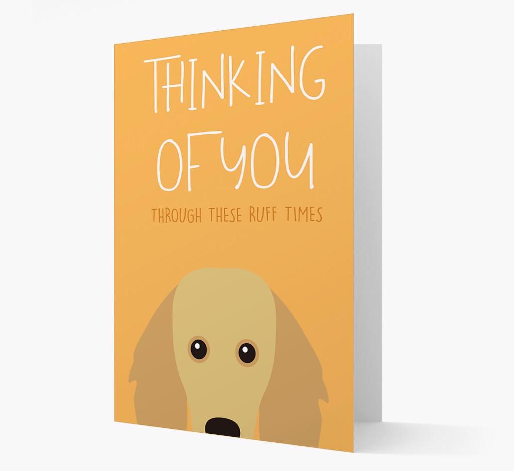 'Thinking of You Through These Ruff Times' Card with {breedFullName} Icon