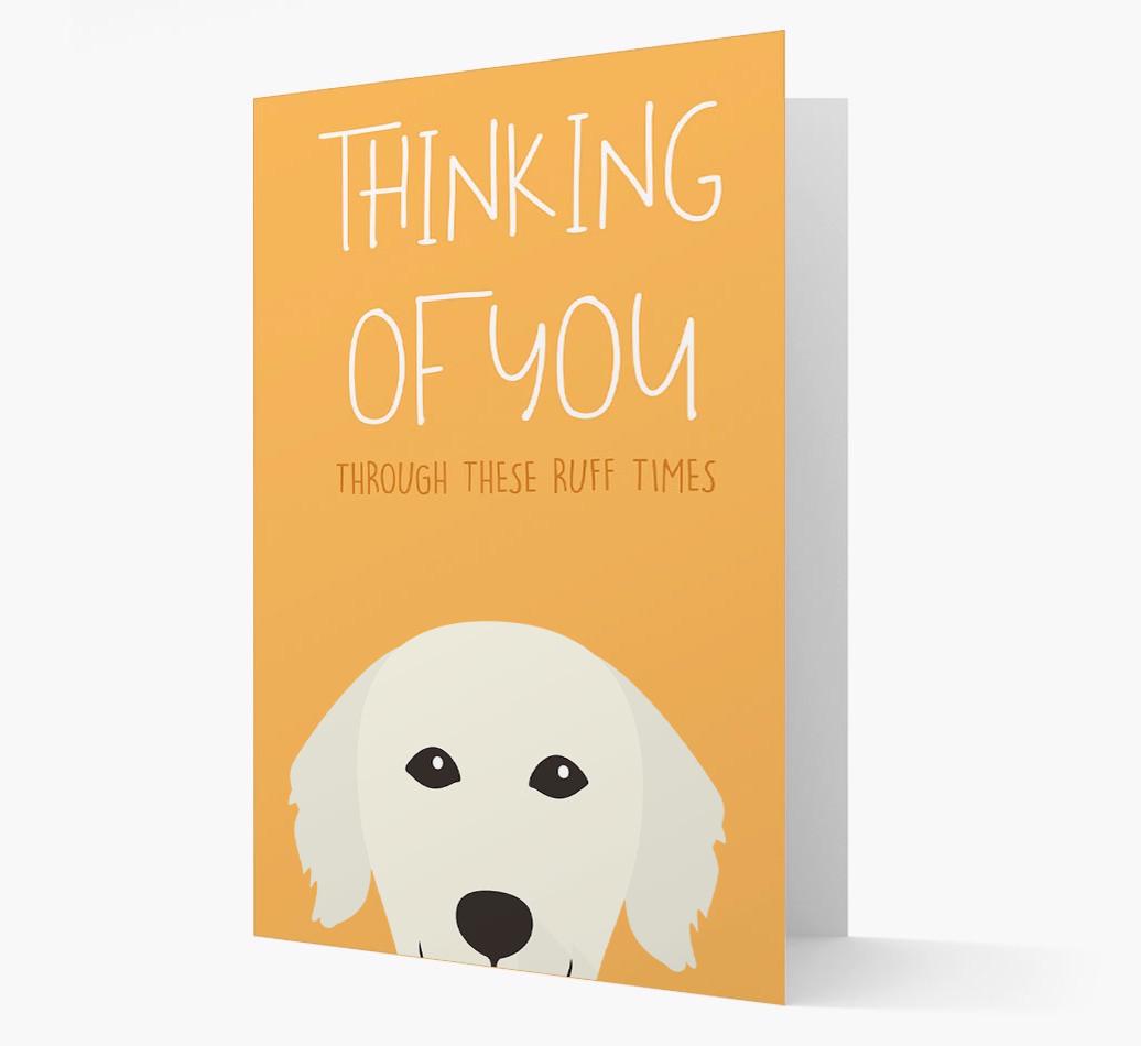 'Thinking of You Through These Ruff Times' Card with {breedFullName} Icon