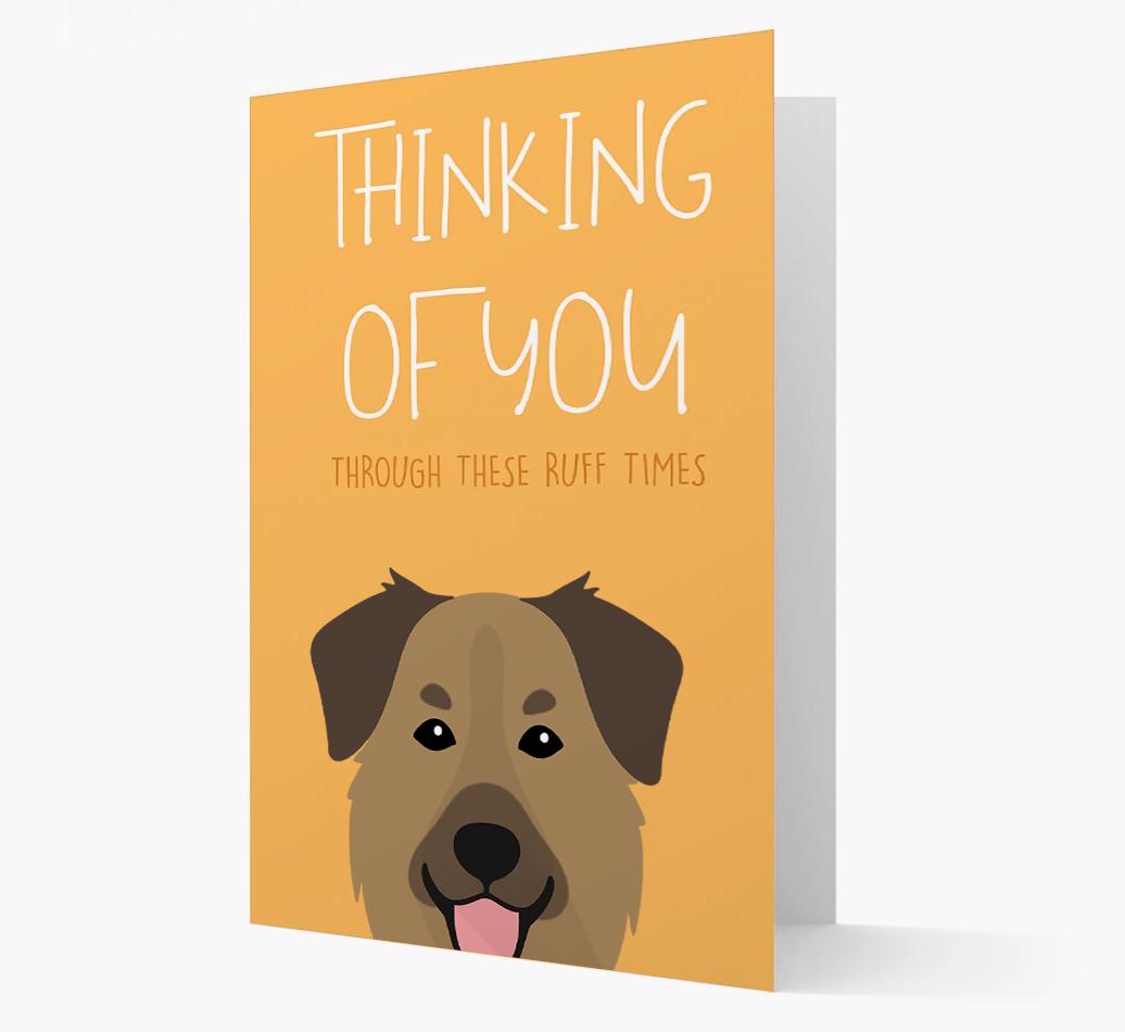 'Thinking of You Through These Ruff Times' Card with {breedFullName} Icon