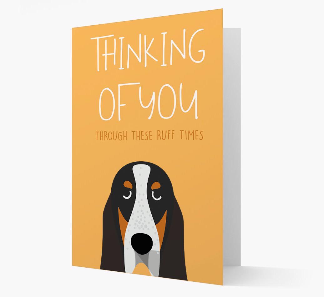 'Thinking of You Through These Ruff Times' Card with {breedFullName} Icon