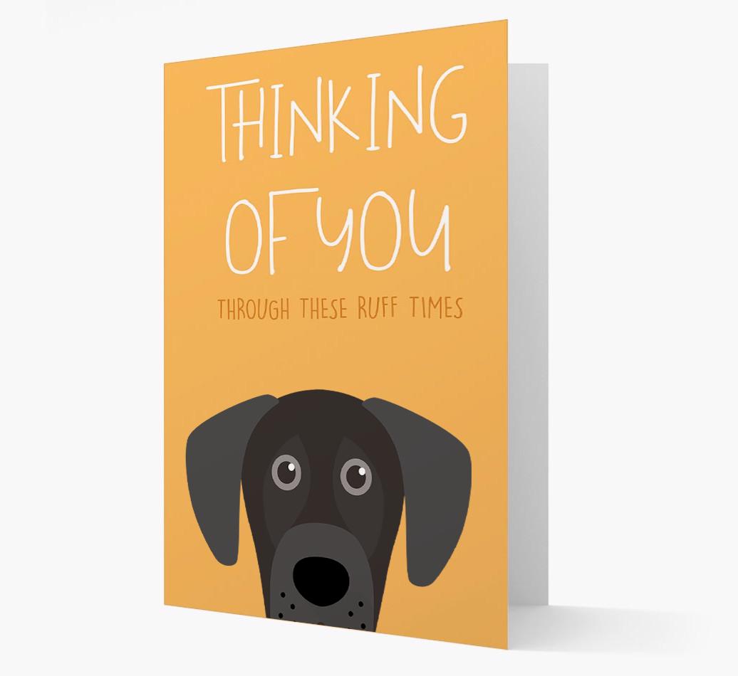 'Thinking of You Through These Ruff Times' Card with {breedFullName} Icon