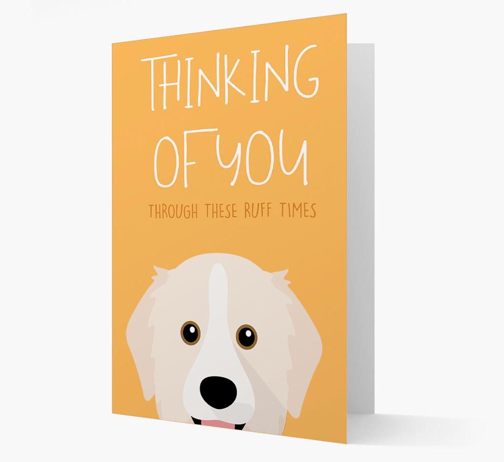 'Thinking of You Through These Ruff Times' Card with {breedFullName} Icon