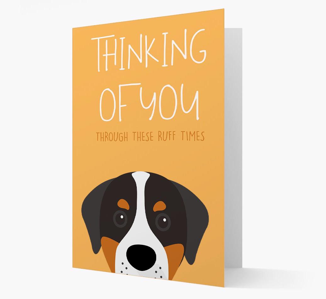 'Thinking of You Through These Ruff Times' Card with {breedFullName} Icon