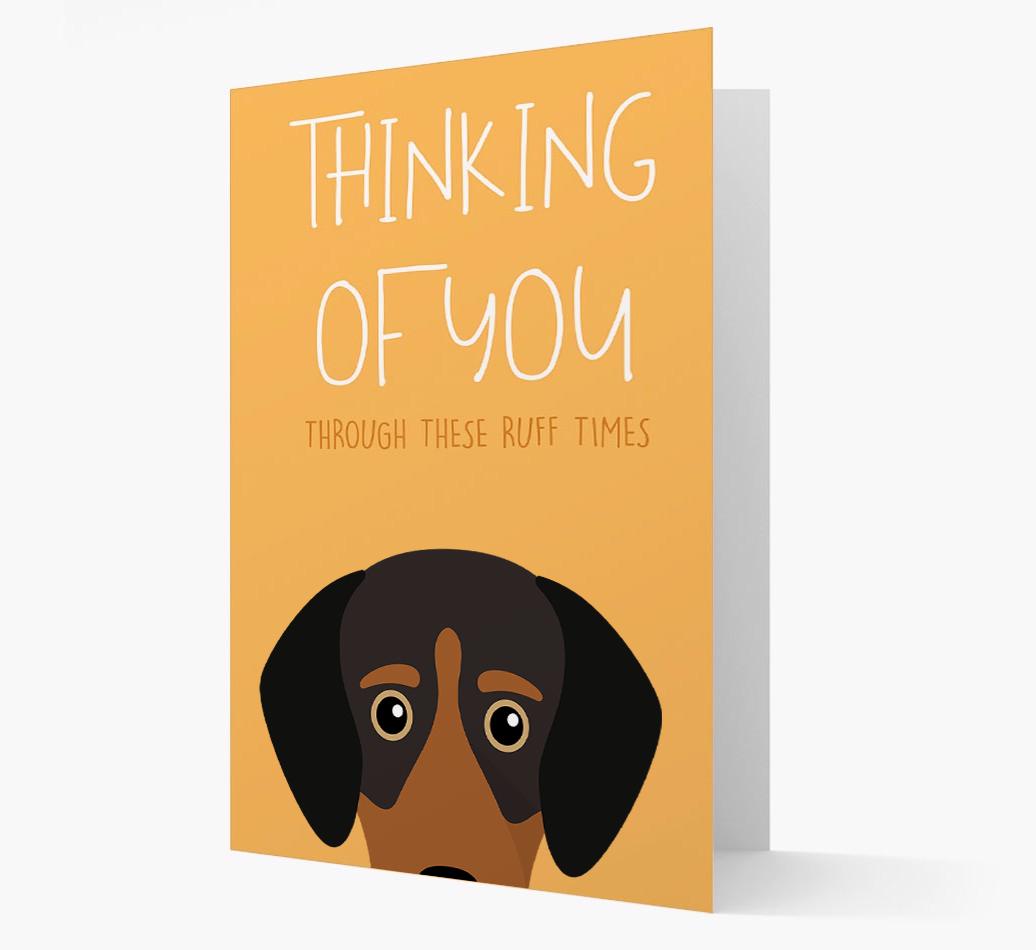 'Thinking of You Through These Ruff Times' Card with {breedFullName} Icon