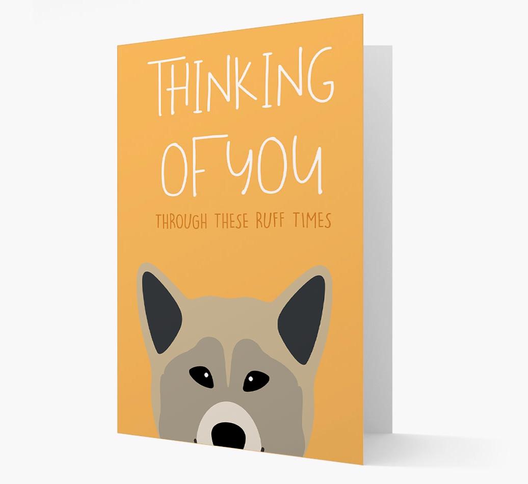 'Thinking of You Through These Ruff Times' Card with {breedFullName} Icon
