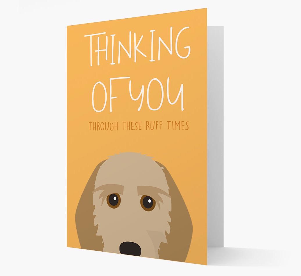 'Thinking of You Through These Ruff Times' Card with {breedFullName} Icon