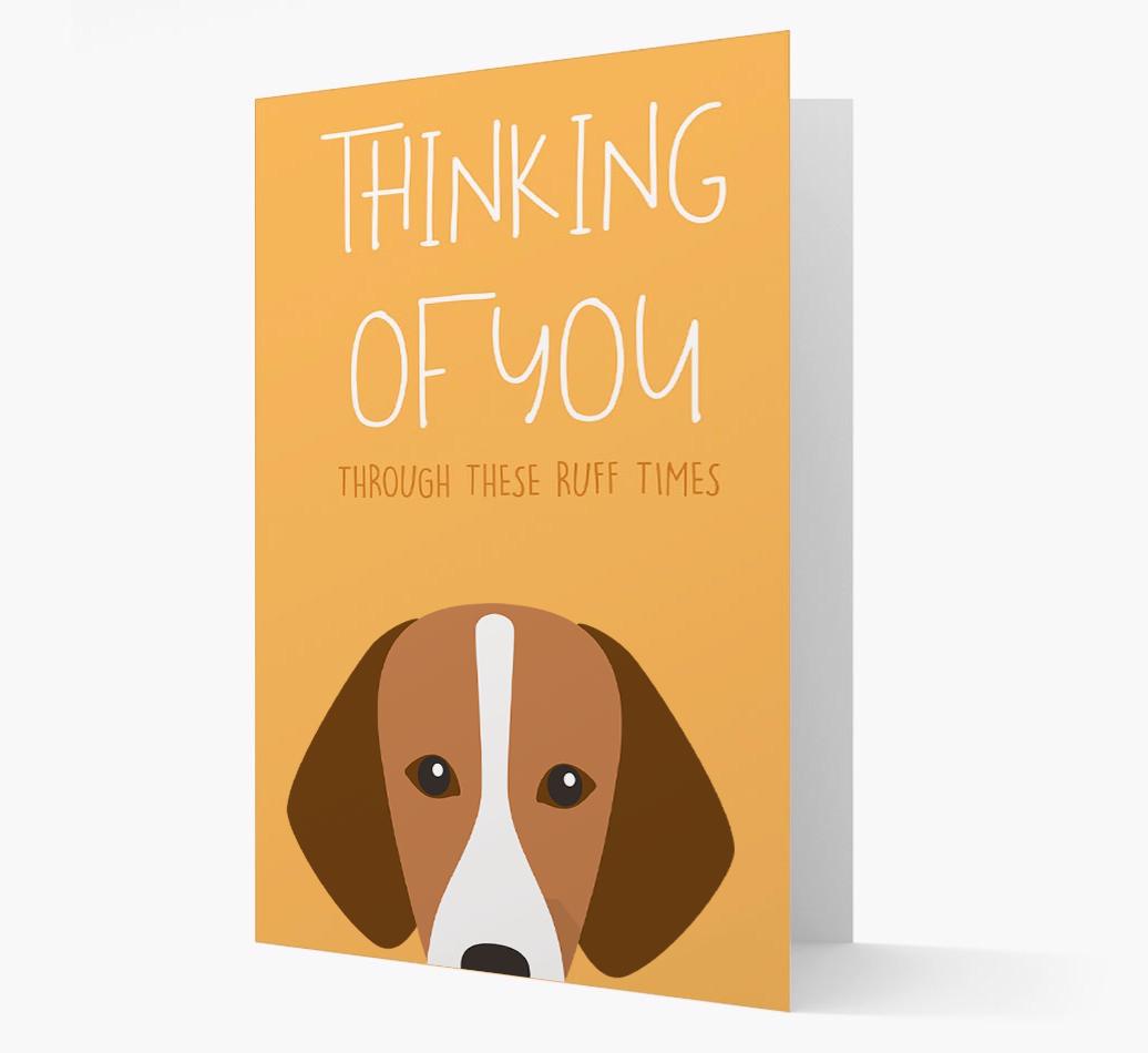 'Thinking of You Through These Ruff Times' Card with {breedFullName} Icon