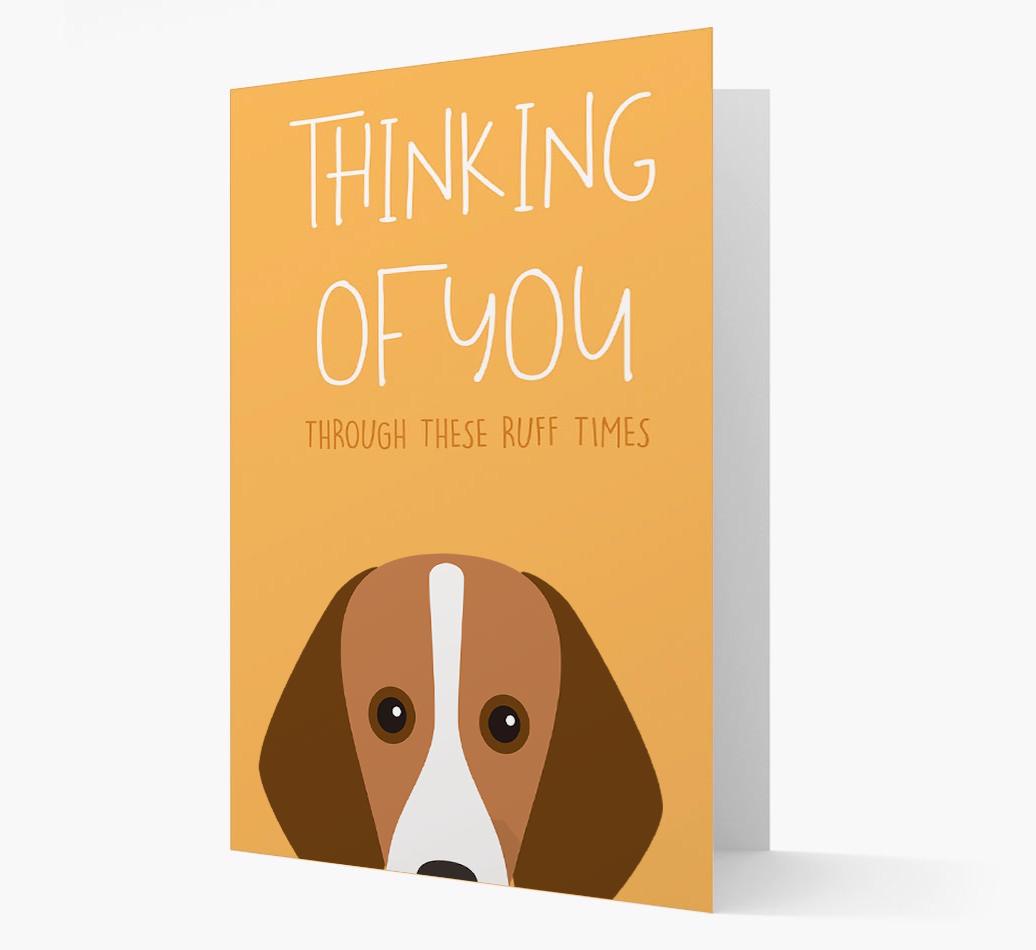 'Thinking of You Through These Ruff Times' Card with {breedFullName} Icon