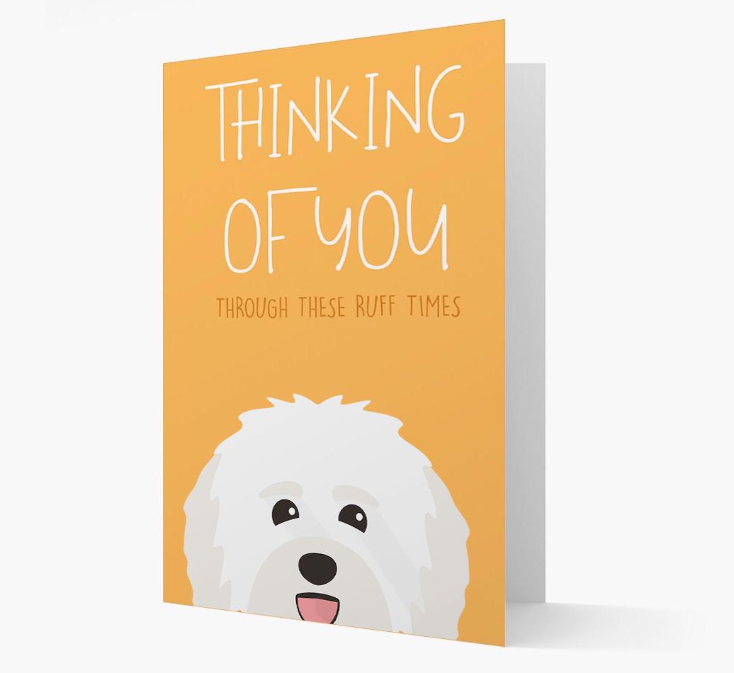 'Thinking of You Through These Ruff Times' Card with {breedFullName} Icon