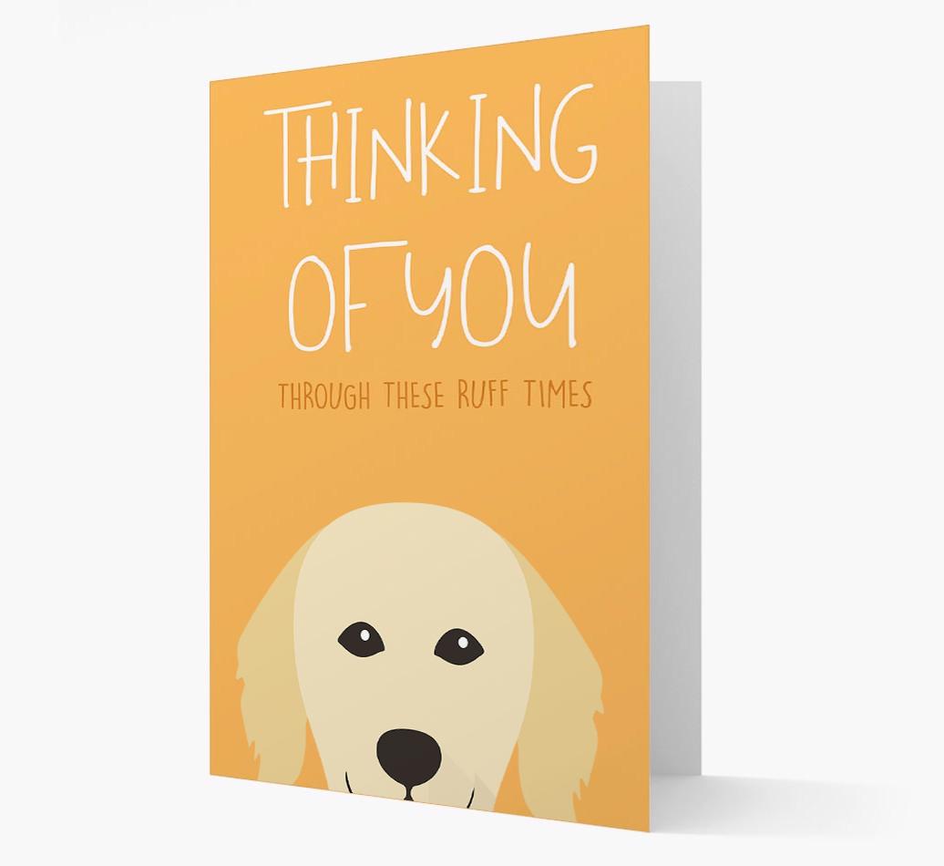 'Thinking of You Through These Ruff Times' Card with {breedFullName} Icon